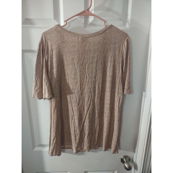 A New Day Top Size XXL Burgundy And Brown Short Sleeve - Picture 5 of 8